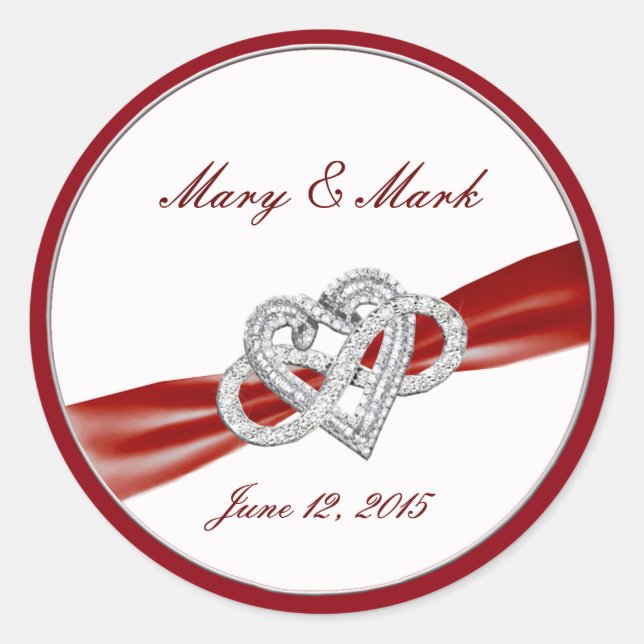 Custom Red Infinity Heart Stickers (Front)