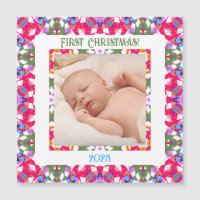 Custom Red Jolly Festive Christmas Photo Gift Card