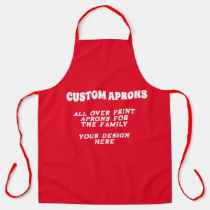 Custom Red Kitchen Apron Personalized Design Chef