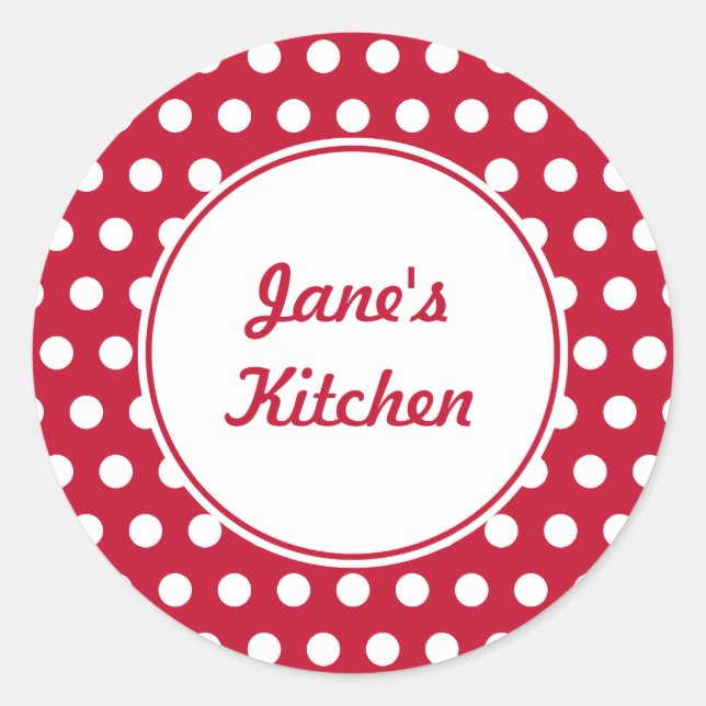 Custom Red Kitchen Stickers (Front)