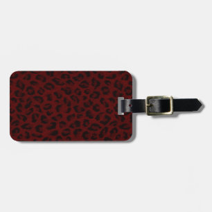 Custom Red Leopard Print Luggage Tag