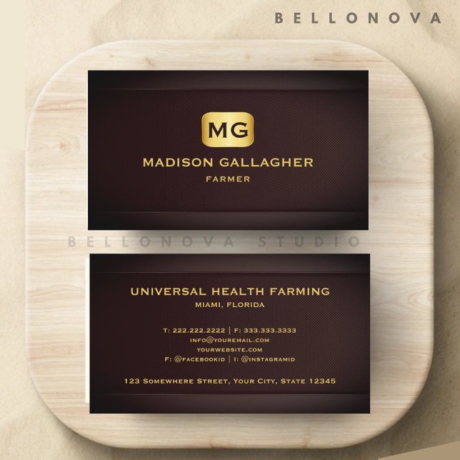 Custom Red Maroon Gold Agriculture Professional Business Card (Custom Red Maroon Gold Agriculture Professional Business Card)