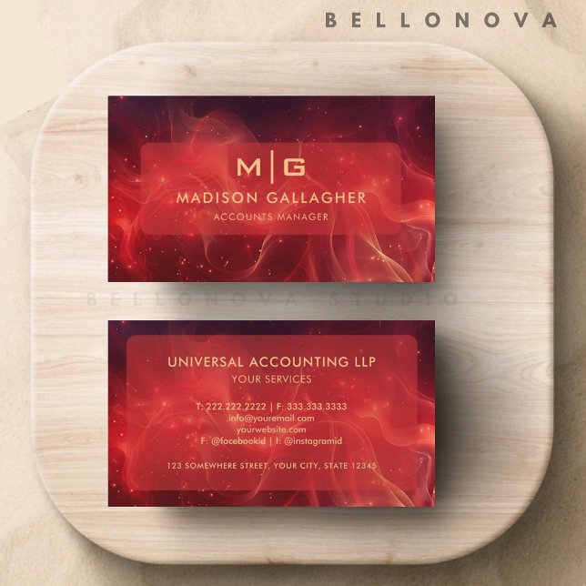 Custom Red Maroon Space Cosmos Professional Business Card (Custom Red Maroon Space Cosmos Professional Business Card)