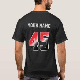 Custom Red Number 45 Personalized  T-Shirt