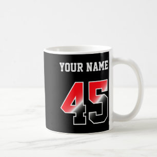 Custom Red Number 45 Personalized T Shirt  Coffee Mug