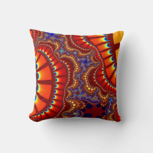 Custom Red Orange Remix Throw Pillow