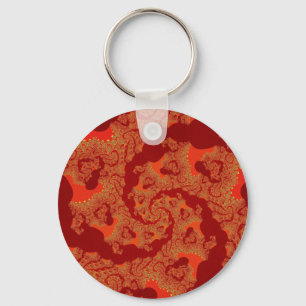 Custom Red Orange Swirl Keychain