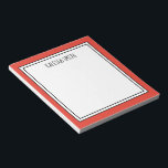 Custom Red Orange White Editable Colour Notepad<br><div class="desc">Red/orange (background colour can be edited) personalized notepad with your name or any text you choose at the top.</div>