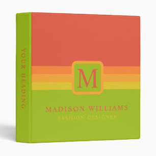 Custom Red Orange Yellow Green Colour Block Binder