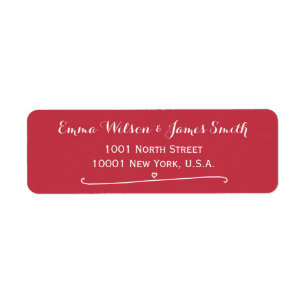 Custom Red Personalized Address Labels Heart
