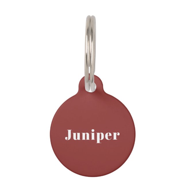 Custom Red Pet ID Tag (Front)