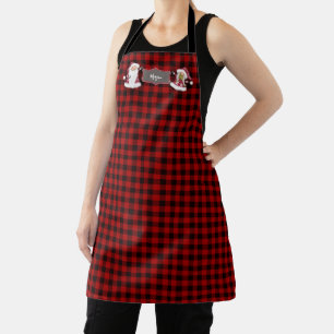 Custom Red Plaid Holiday Baking Apron