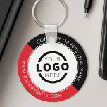 Custom Red Promotional Business Logo Branded Keychain<br><div class="desc">Easily personalize this coaster with your own company logo or custom image. You can change the background colour to match your logo or corporate colours. Custom branded keychains with your business logo are useful and lightweight giveaways for clients and employees while also marketing your business. No minimum order quantity. Bring...</div>