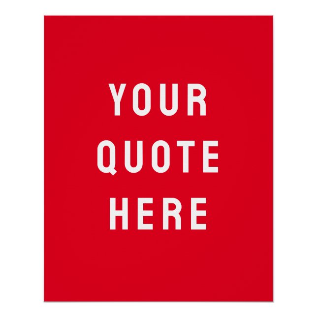 Custom Red Quote Art Personalized Wall Artwork Poster (Front)