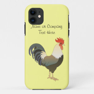 Custom Red Rooster Farm Animal yellow iPhone 11 Case
