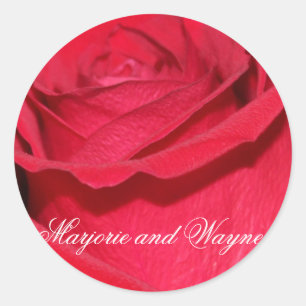 Custom Red Rose Envelope Seal Sticker Template