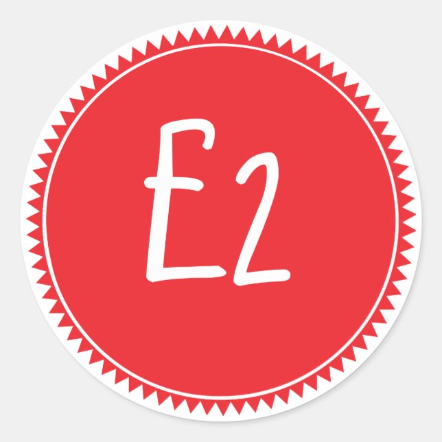 Custom Red Sale Price tag Round Sticker (Front)