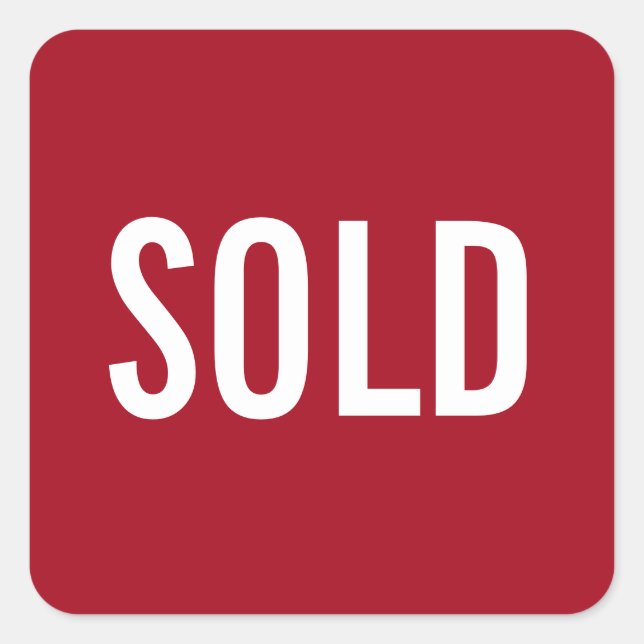 Custom Red Sold Sticker (Front)
