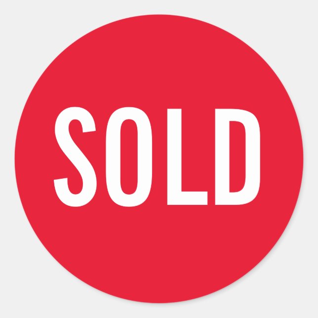 Custom Red Sold Sticker (Front)