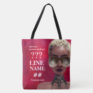 Custom Red Sorority Black Art Tote Bag