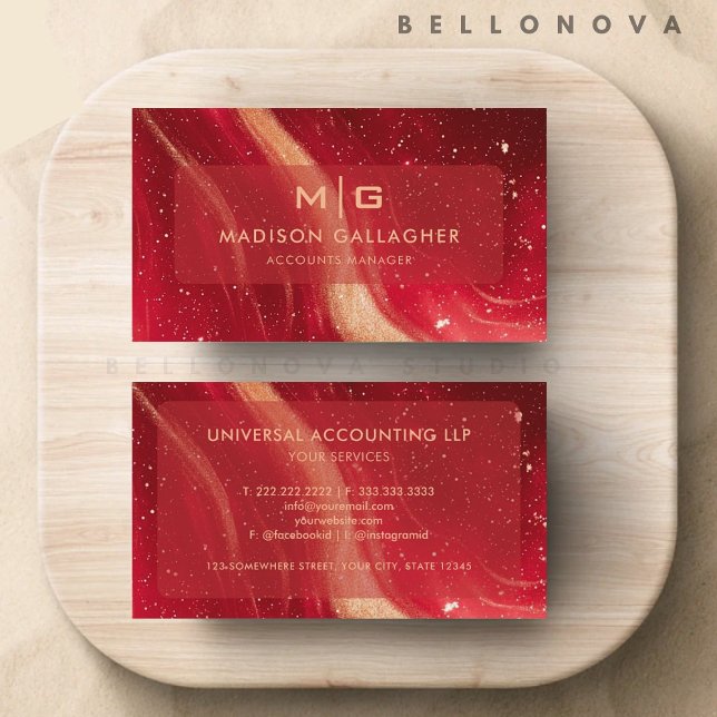 Custom Red Space Cosmo Gradient Professional Business Card (Custom Red Space Cosmo Gradient Professional Business Card)