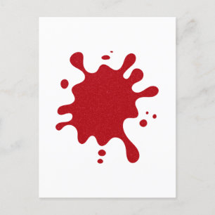Custom Red Splash Minimalist Announcement Postcard