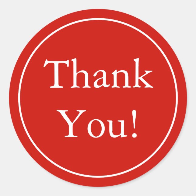 Custom Red Thank You Stickers & Favour Labels (Front)