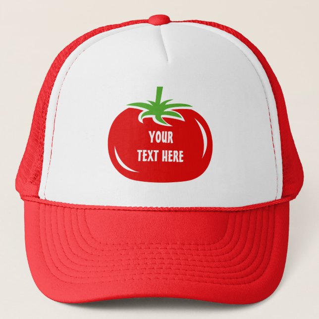 Custom red tomato trucker hat | Funny caps (Front)