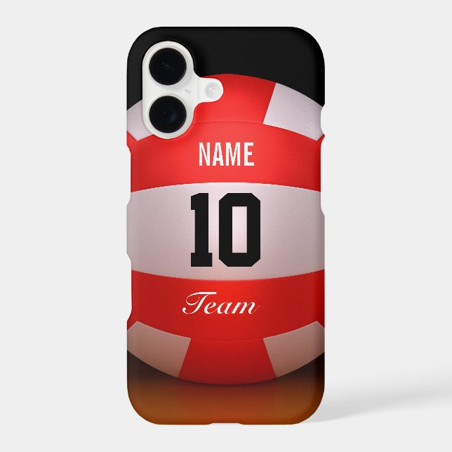 Custom Red Volleyball (Back)