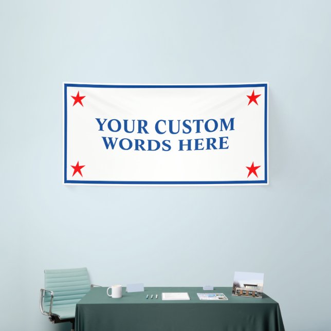 Custom Red White and Blue Banner (Tradeshow)