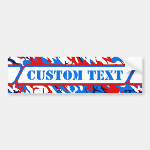 Custom Red White and Blue Camouflage Bumper Sticker