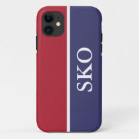 Custom Red White and Blue Striped Monogram