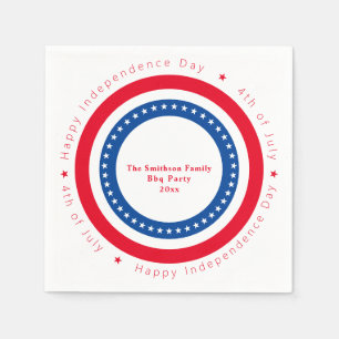 Custom Red White Blue Happy Independence Day  Napkin