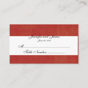 Custom Red White Christmas Wedding Place Card