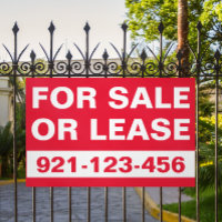 Custom Red White For Sale or Lease Real Estate