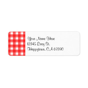 Custom Red White Plaid Return Address Labels