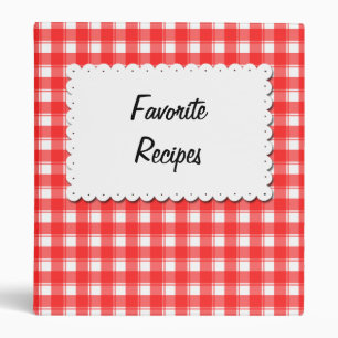 Custom Red White Recipe Binder