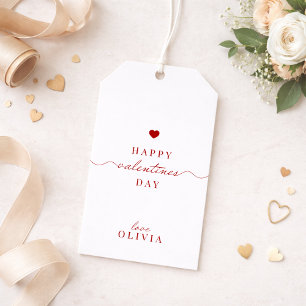 Custom red white simple VALENTINE’S DAY gift tag