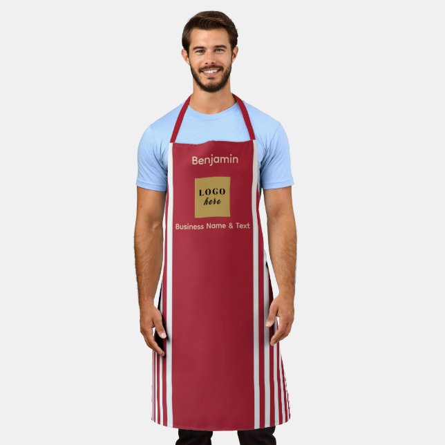 Custom Red & White Stripe Apron (Worn)