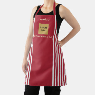 Custom Red & White Stripe Apron