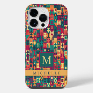 Custom Red Yellow Green Shapes Geometric  iPhone 14 Pro Max Case