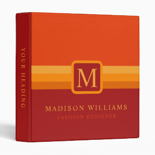 Custom Red Yellow Orange Maroon Color Block Binder