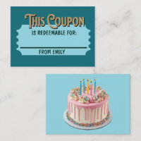 Custom Redeemable Ticket Gift Celebration Coupon