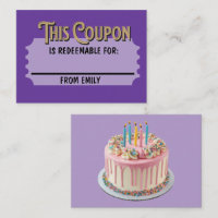 Custom Redeemable Ticket Gift Celebration Coupon