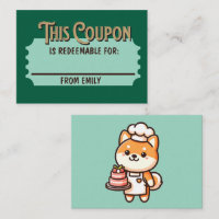 Custom Redeemable Ticket Gift Shiba Cake Coupon