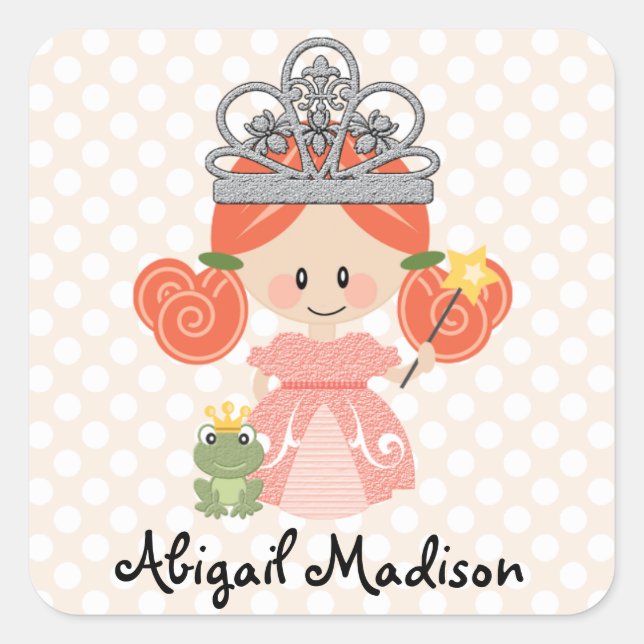 Custom Redhead Princess Frog Sticker (Front)