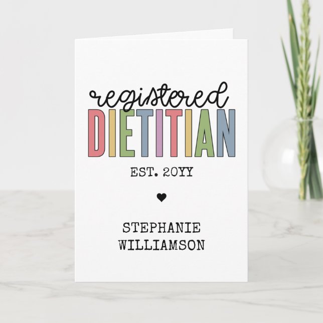 Custom Registered Dietician Multicolored RD Card (Front)