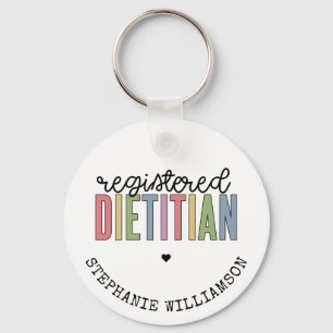 Custom Registered Dietician Multicolored RD Keychain