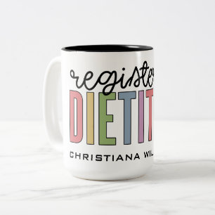 Custom Registered Dietician Multicolored RD Two-Tone Coffee Mug