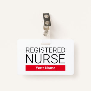 Custom registered nurse name badge with clip